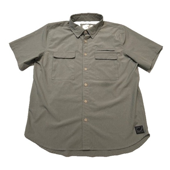 Reel Life Mens Fishing Shirt Zipped Snapped Pockets Vented Quick Dry Gray Size L - Picture 1 of 13